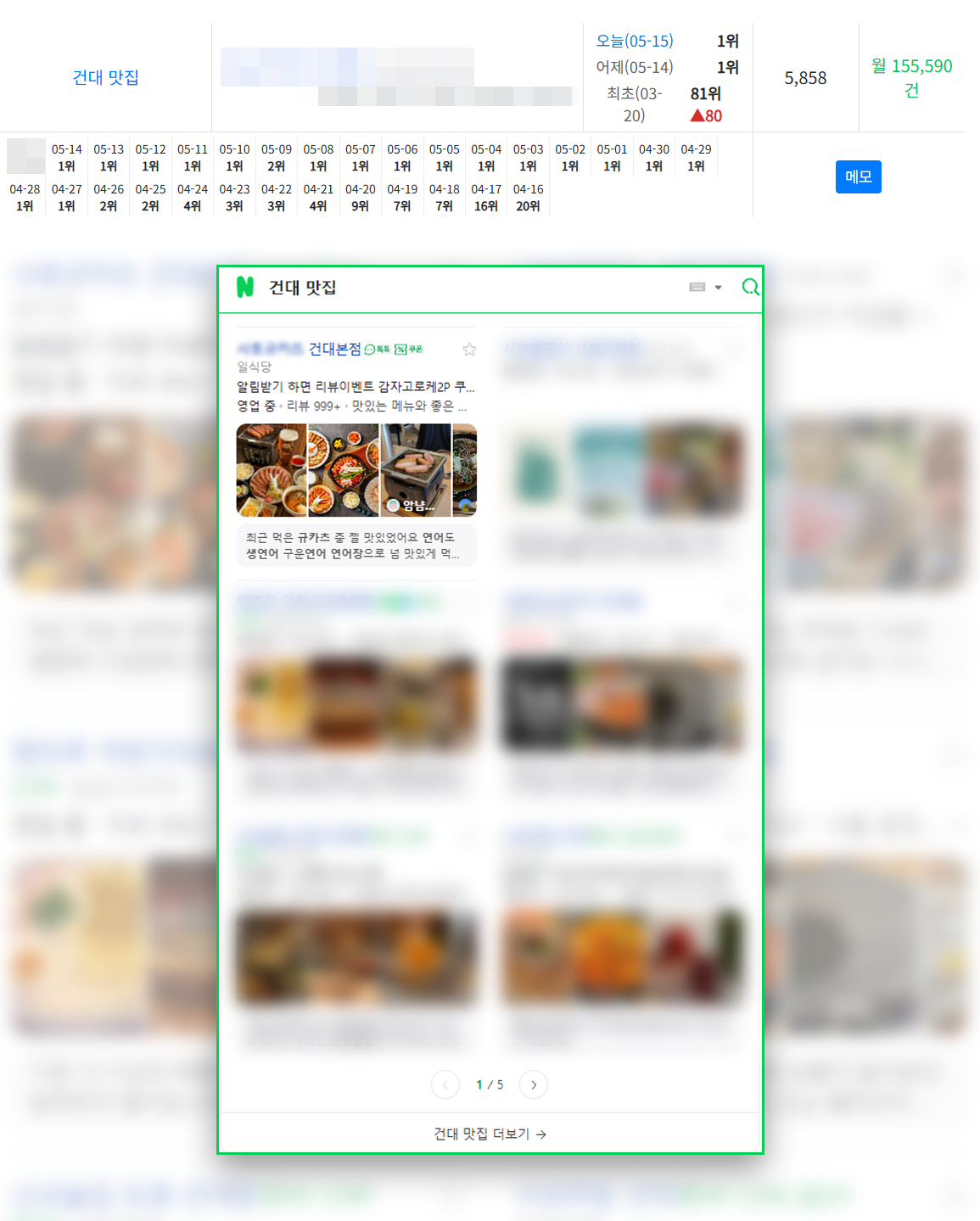 스마트미디어 네이버 플레이스 상위노출 실적 안내